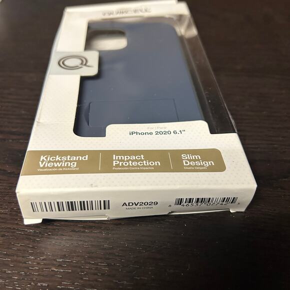 New Quikcell Iphone 13 14 15 Pro 2020 6.1" Kickstand Phone Case Navy Blue - Picture 2 of 3